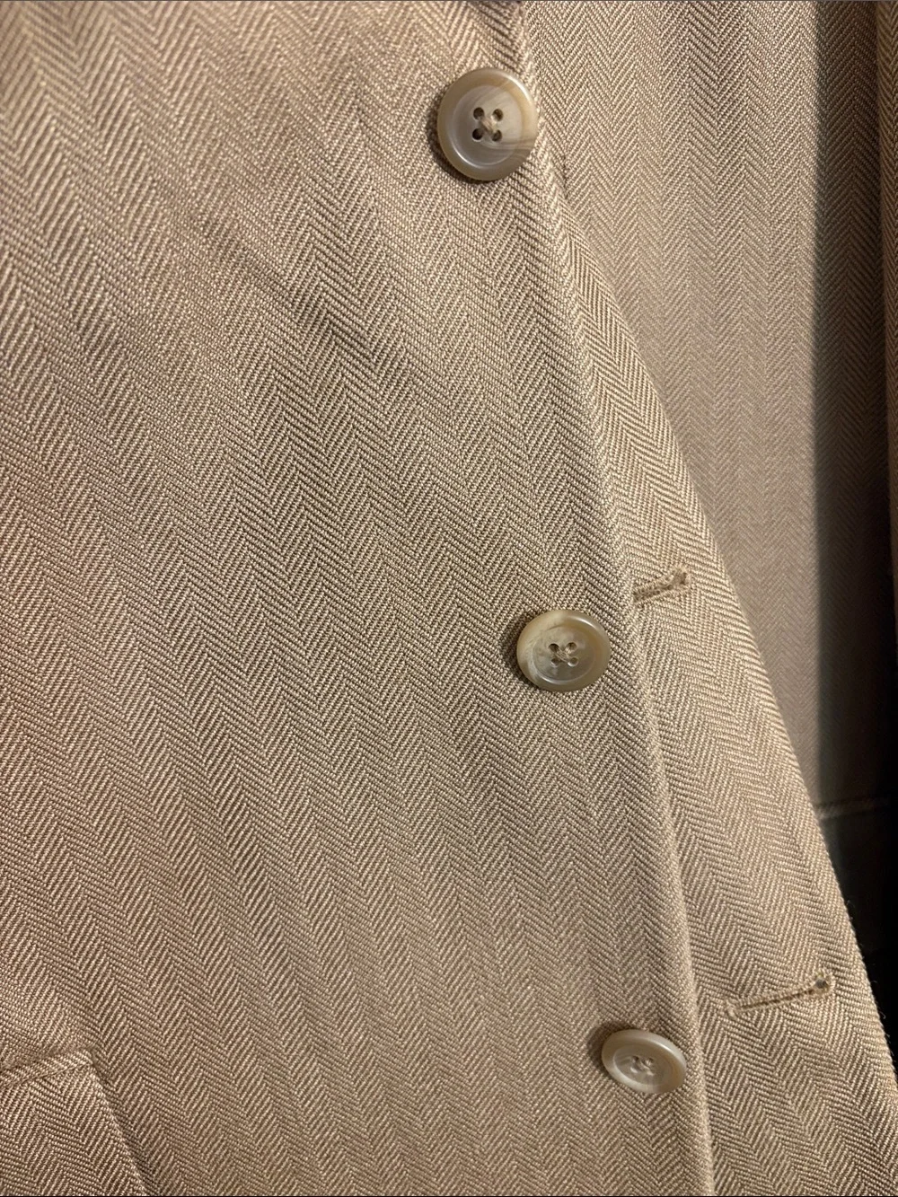 Chaps silk Men's Tan/Brown Three-Button Sport Coat Blazer